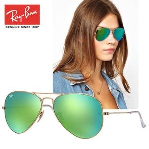 Ray Ban Aviator Flash Sunglasses Matte Gold Frame